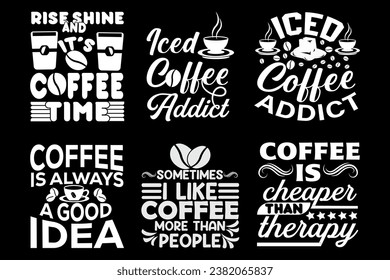 Coffee Typography T shirt Bundle Vector  Design