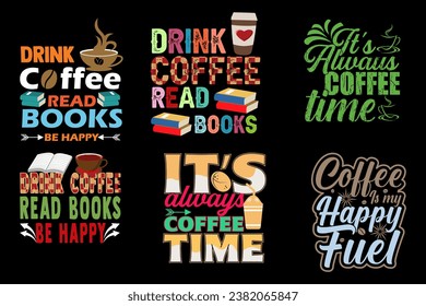 Diseño de vectores de camiseta para tipografía de café