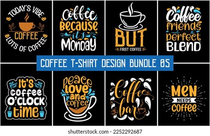 Coffee typography t shirt design. Coffee t-shirt design bundle, Coffee t-shirt quote bundle - Shutterstock ID 2252292687