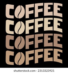 Coffee typography t shirt design coffee color