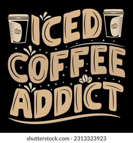 Coffee typography t shirt design coffee color