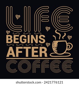 coffee typography t shirt design 