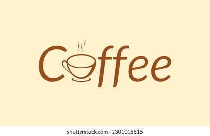 Diseño del logotipo de texto de la tipografía del café. Diseño De Vector De Logotipo De Palabras Típográficas Para Empresas.