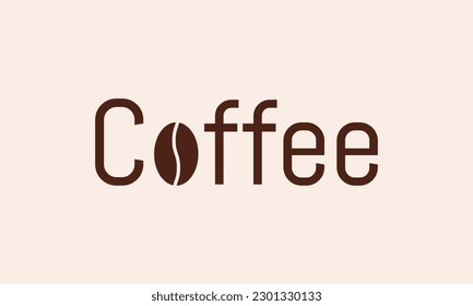 Coffee Typography Text Logo Design. Coffee Typographic Word Logo Vector Design For Business Company.