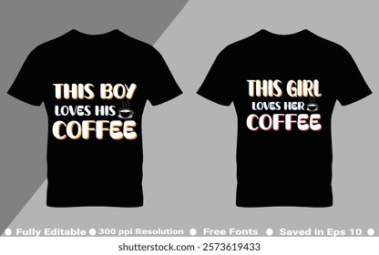 Coffee typography t-shirt design vector quotes with hand drawn lettering t shirt for pod. Print on mugs, tees, sticker, bags, poster, template, banner. Saved in EPS 10