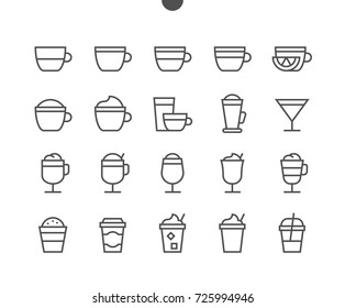 Coffee UI Pixel Perfect Well-crafted Vector Thin Line Icons 48x48 Ready for 24x24 Grid for Web Graphics and Apps with Editable Stroke. Simple Minimal Pictogram Part 1-1