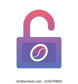 coffee unlock logo design template icon
