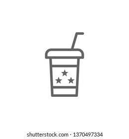 Coffee, USA icon. Element of 4th of july icon. Thin line icon for website design and development, app development. Premium icon