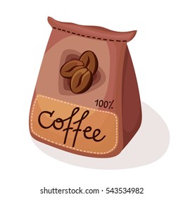 Coffee in vacuum packaging. Vector illustration.