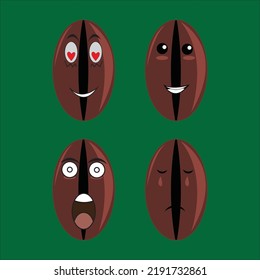 coffee vector animation, facial expression, child logo
