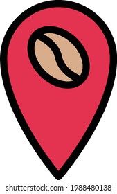 icono de línea de color de vector de café