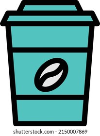 icono de línea de color de vector de café