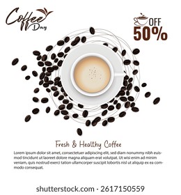 Coffee vector concept 3. Coffee graphic design vector. Coffee vector. Ayurvedic Coffee.