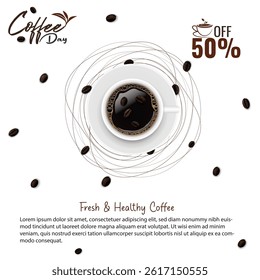 Coffee vector concept 4. Coffee graphic design vector. Coffee vector. Ayurvedic Coffee.