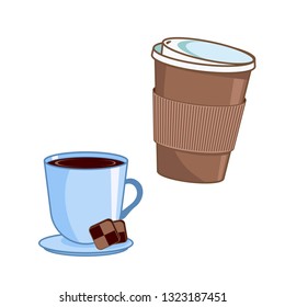 Coffee. Vector coffee cups.