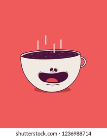 Coffee Vector cute cartoon character