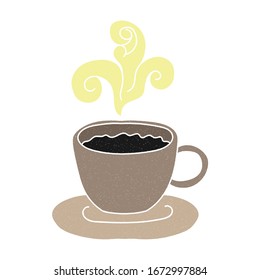 coffee vector design. digital hand drawn style. grain texture