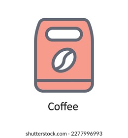 Vector de café      Rellenar iconos de contorno. Material gráfico simple