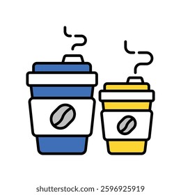 Coffee vector filled outline icon. EPS 10 file