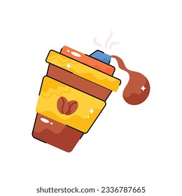 Coffee vector filled outline Sticker. EPS 10 file