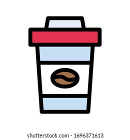 coffee vector flat color icon 