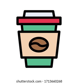 coffee vector flat color icon 