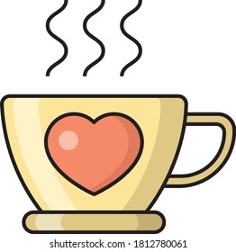 coffee vector flat color icon 