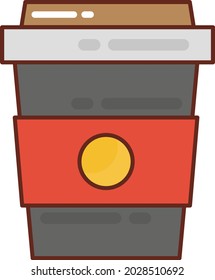 icono de color plano del vector de café