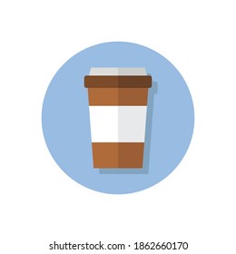 Coffee vector flat icon with shadow