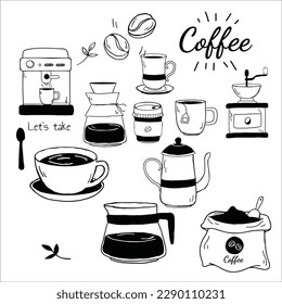coffee vector food set icon mug cafe