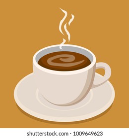 Coffee Vector. Free Space For Text. Wallpaper. Background.