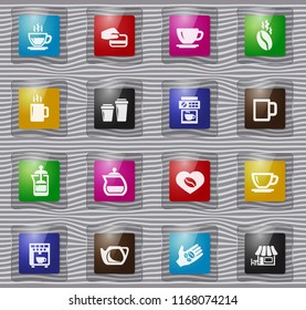 Coffee vector glass icons for user interface design