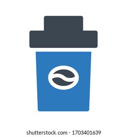 coffee vector glyph color icon 