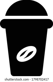 icono plano de glifo vector de café 