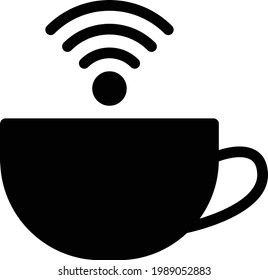 icono plano de glifo vector de café
