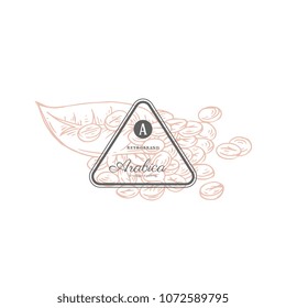 Coffee vector hand drawn dairy products logo. Detailed retro style illustration. Vintage sketch for labels design.