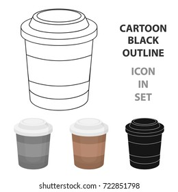 Coffee vector icon in cartoon style for web