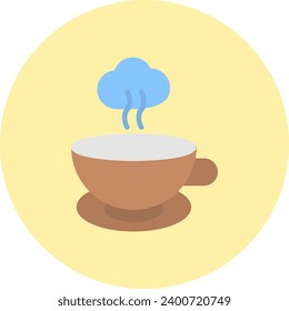 Coffee Vector Icon Flat Circle Style