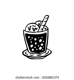 ilustración de icono del vector de café en fondo blanco