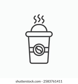 Coffee vector icon isolated in black line