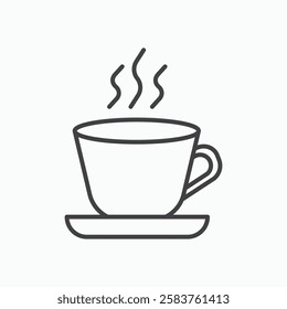 Coffee vector icon isolated in black line