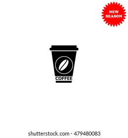 Coffee vector icon isolated on white background.
