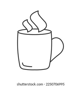 Kaffee-Vektorsymbol. Zeilenzeichen für mobiles Konzept und Webdesign. Symbol, Logo-Abbildung. Vektorgrafik