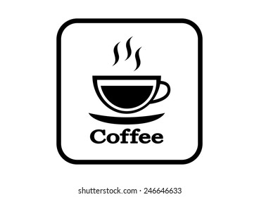 Coffee vector icon on white background