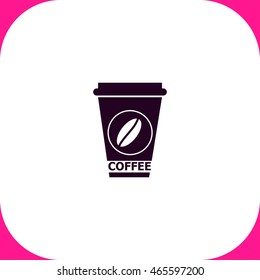 Coffee vector icon on white background.