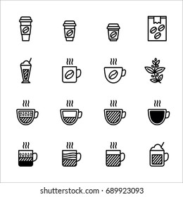 Coffee vector icon set