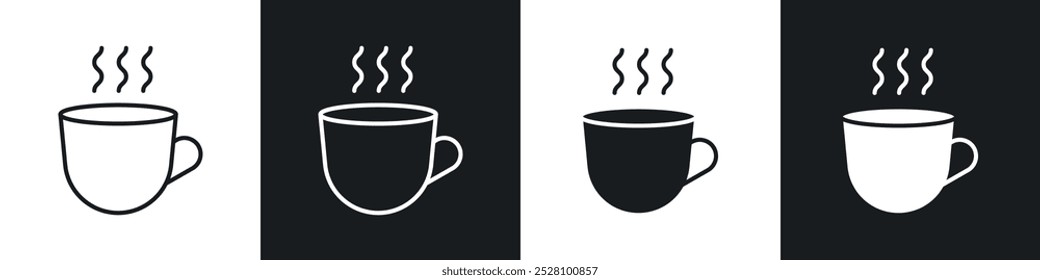 Icono de Vector de café en blanco y negro
