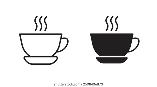 Coffee vector icon set in black color.