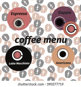 Coffee vector icon set menu for cafe, bar, shop.