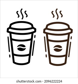 Coffee vector icon set on white background.